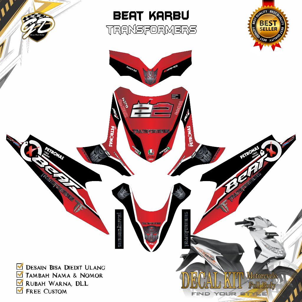 Decal Beat Karbu Full Body Stiker Decal Beat Karbu Full Body 2008 2009 2010 2011 2012 Transformers