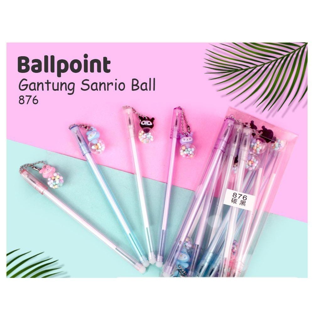 

1pcs Pulpen Gel Pen Gel Fancy Karakter Sanrio Gantungan Bola Fancy 0.5mm