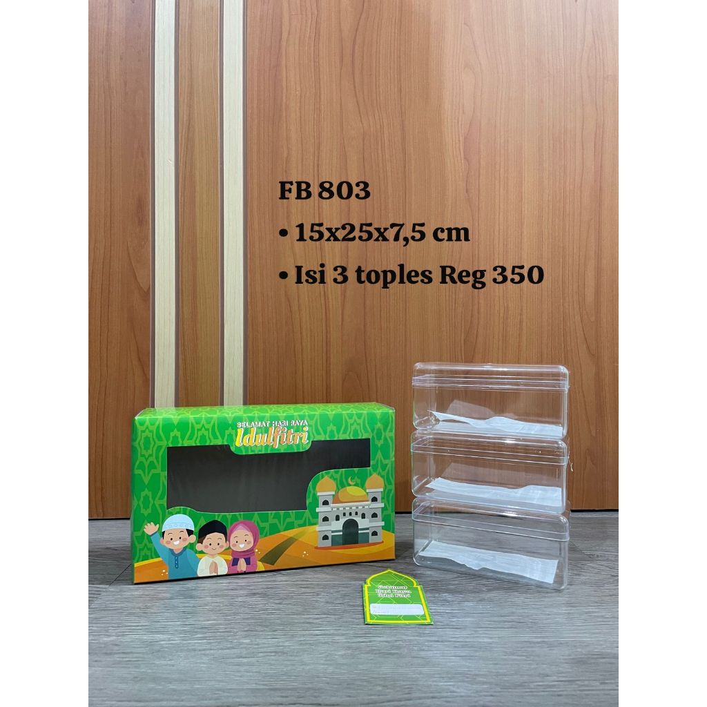 Kardus box lebaran idul fitri multifungsi 2 toples dessert 3 toples rec FB 803