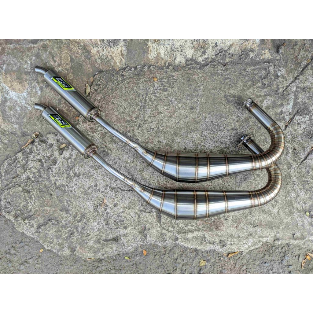 Knalpot Kolong PDK Scorpio RX-King SMR Full Stainless Leher Cacing