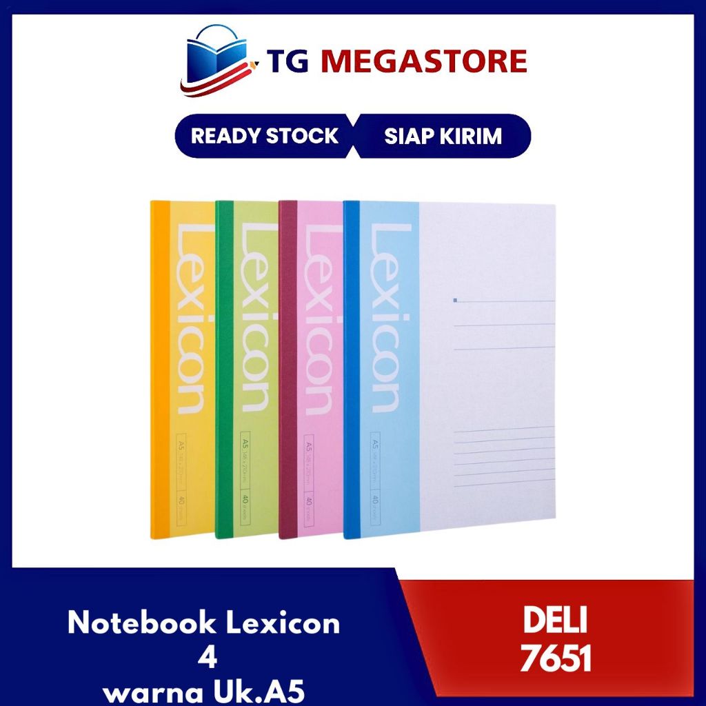 Notebook DELI Lexicon Adhesive Bound 4 warna Uk.A5 - 7651
