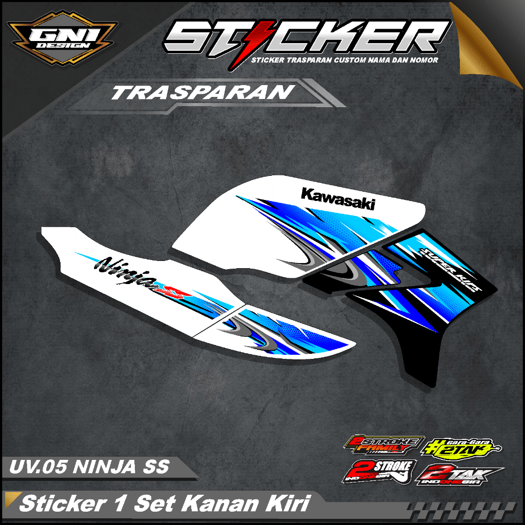 (BISA COD) Sticker Striping Ninja SS Original Transparan UV Motor Ninja SS 2 tak Super kips Warna Pu