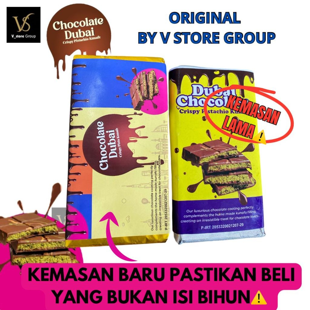 

Ukf5Pc6F4H (Kuliner.Kita) Chocolate Dubai Crispi Pista Kunafe Asli Coklat Dubai Size Besar 230Gr