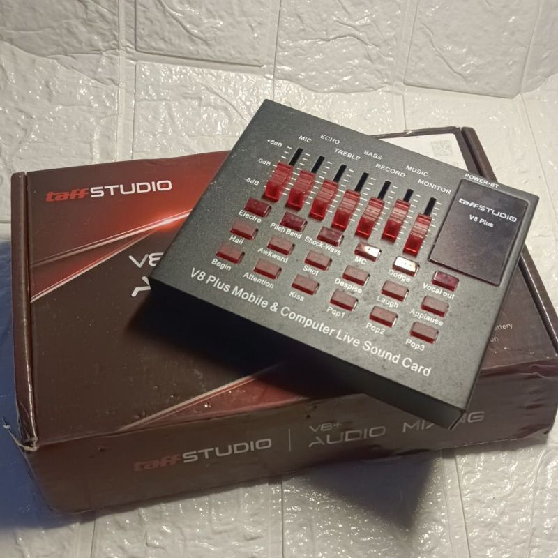 MIXER TAFFSTUDIO V8 PLUS MOBILE & KOMPUTER LIVE SOUND CARD
