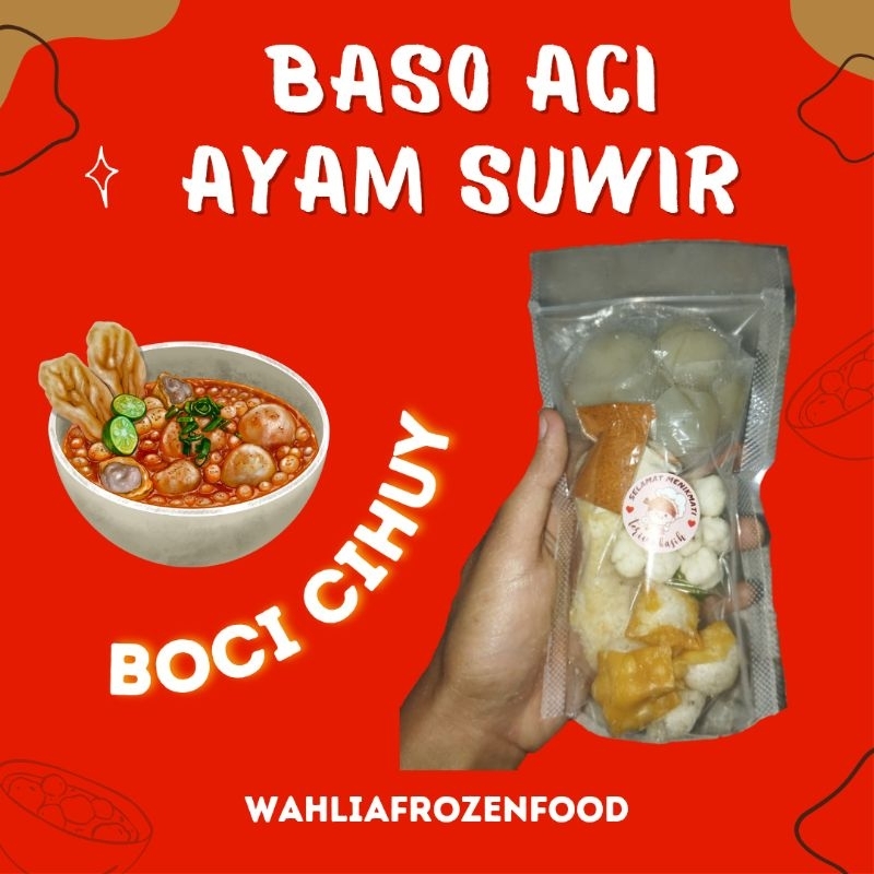 

Baso aci ayam suwir instan | Boci ayam suwir instan kemasan ekonomis