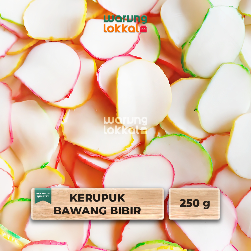 

Kerupuk Bawang Bibir Warna Warni 250g - Warung Lokkal