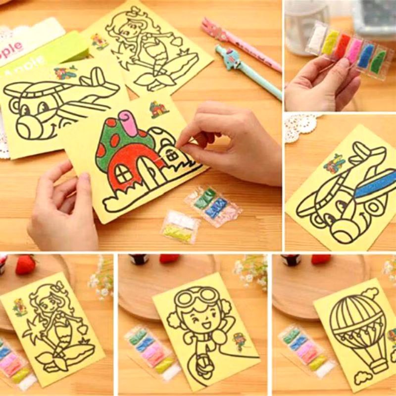 

Mainan Mewarnai / Gambar Kertas Pasir Warna Warni Warna cerah