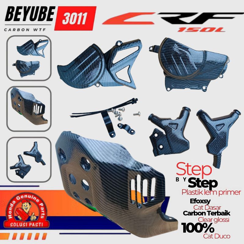 Terlaris Big sale Extra Hemat paket "3pcs" Carbon WTF Honda CRF 150 Motor cross super moto cover  pe