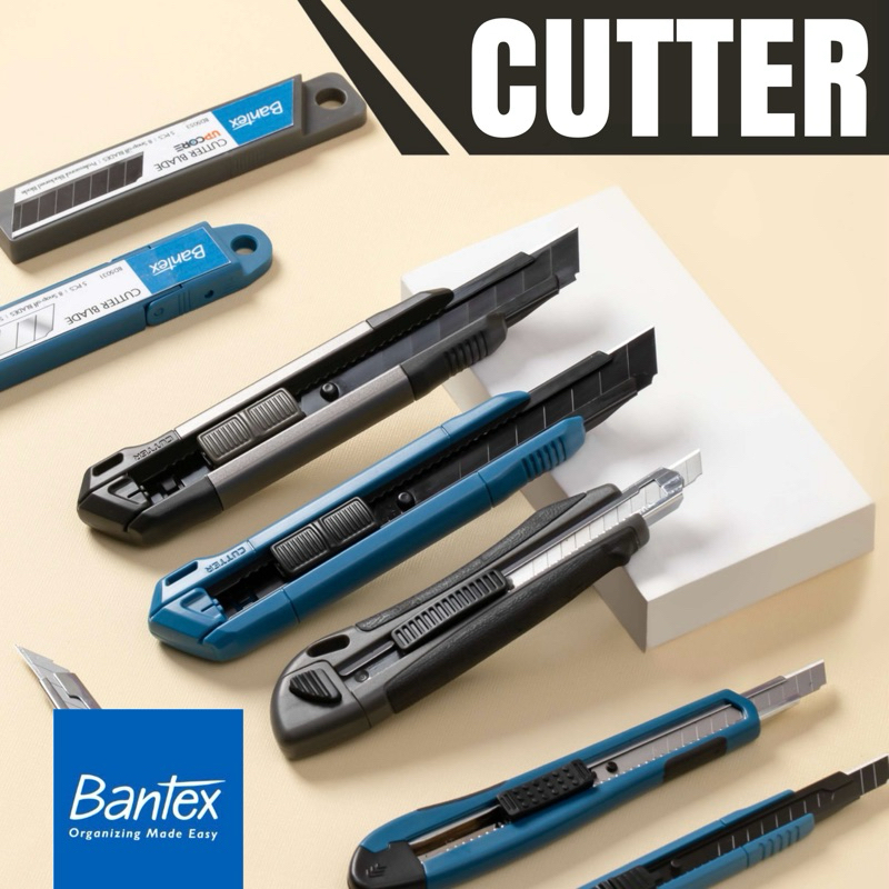 

Cutter Knife BANTEX BD5106-BD5122-BD5306 | Comfort Grip | Autolock | Pemotong Kertas Kecil-Besar