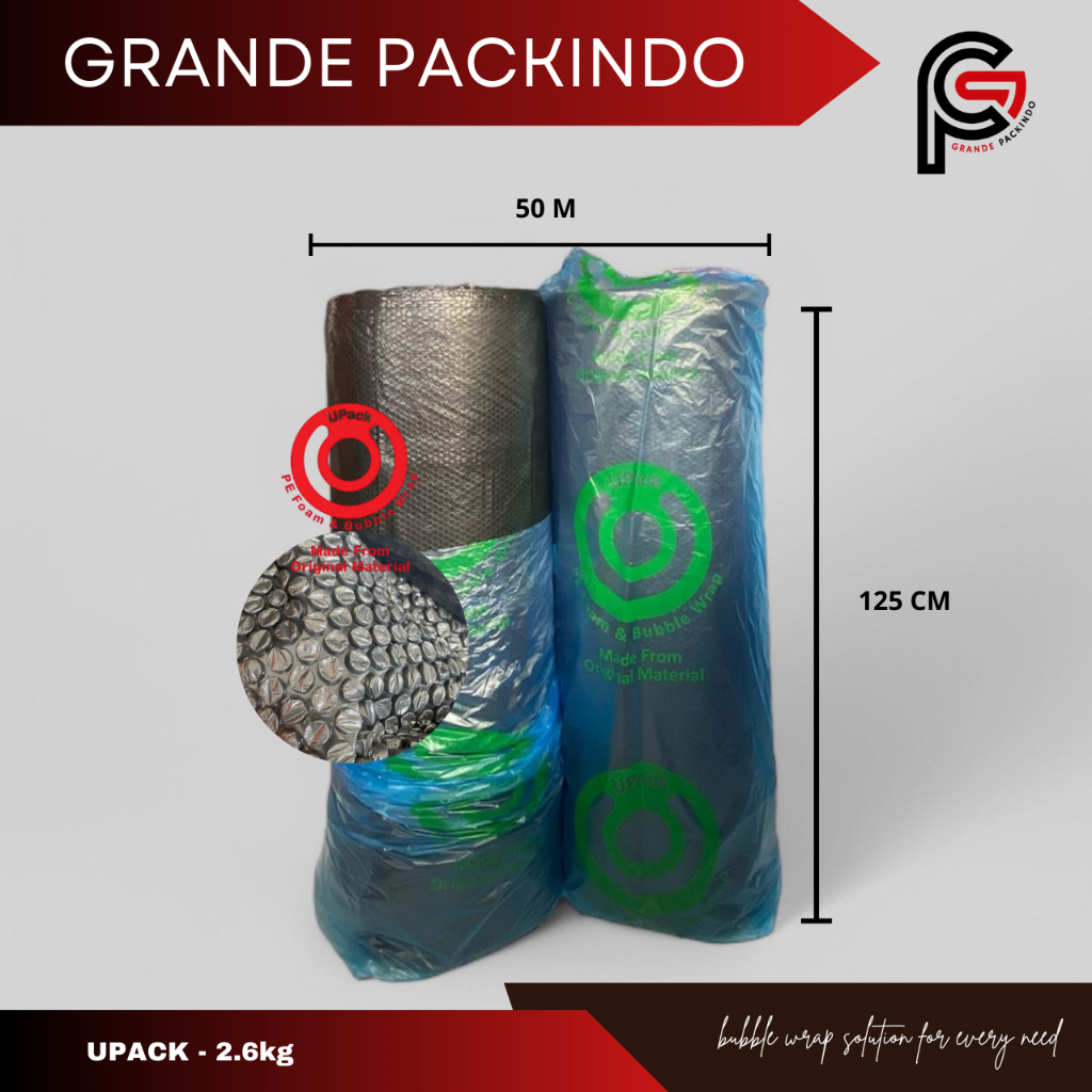 

TERMURAH!!! Bubble Wrap Roll PREMIUM MURAH 125cm x 50m Ukuran 2.0 kg Merek UPACK MURAH BERKUALITAS