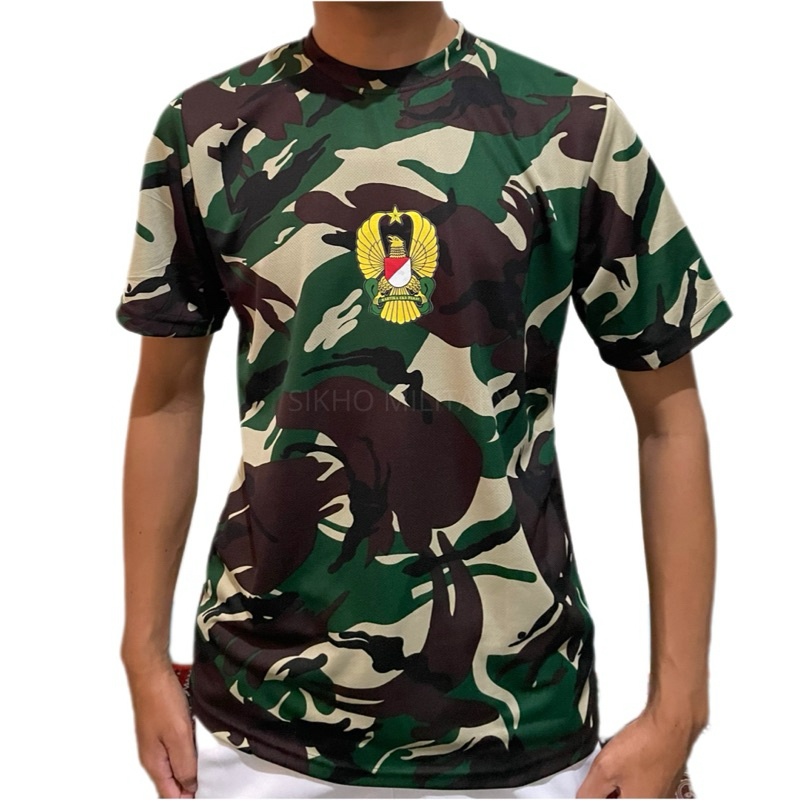 Kaos loreng TNI pria dewasa dryfit baju doreng tentara