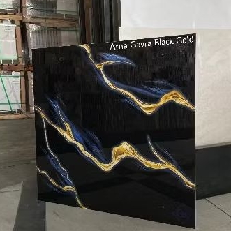 Granit keramik lantai 60x60 glosy motip marmer hitam motip