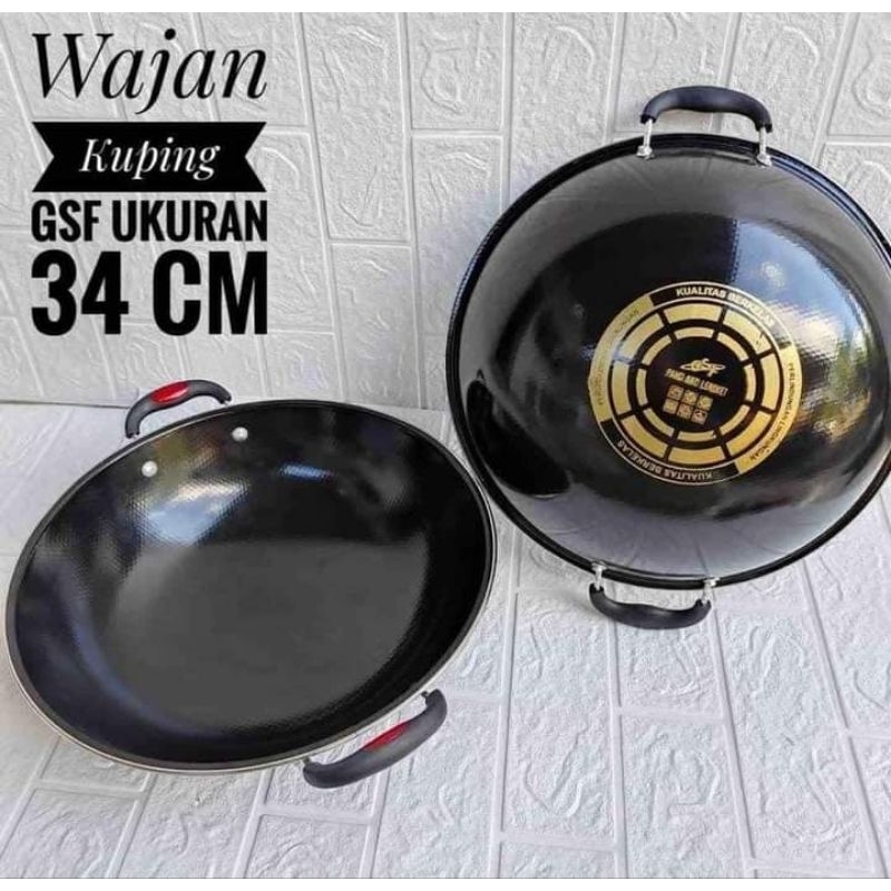 WAJAN KUPING GSF 34CM / WAJAN GORENG GSF 34CM BAHAN ENAMEL ANTI LENGKET / WAJAN KUPING GSF 34CM ANTI