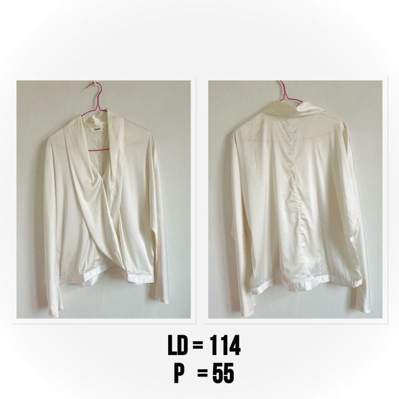 Blouse satin putih korean style