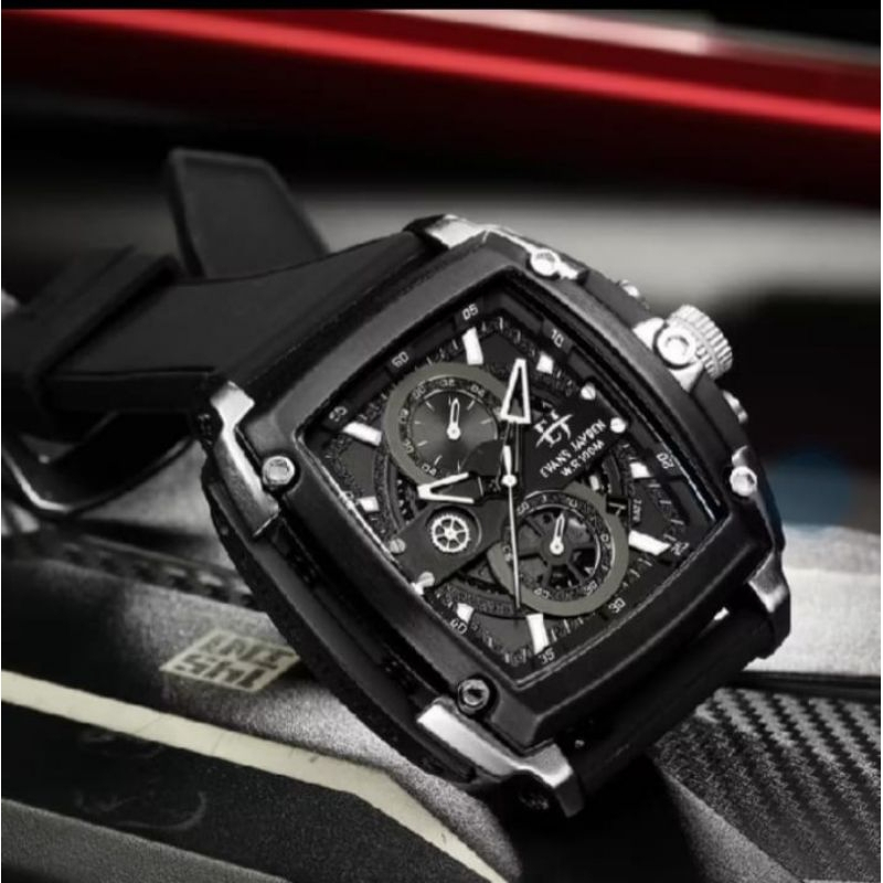 buy 1 get 1  evans jayden jan tangan pria 9554 rubber silicon kaca sapphire water rasistant