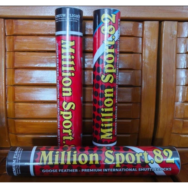 SHUTTLECOCK BADMINTON [GOOSE FEATHER - PREMIUM INTERNATIONAL SHUTTLECOCK] Million Sport.82