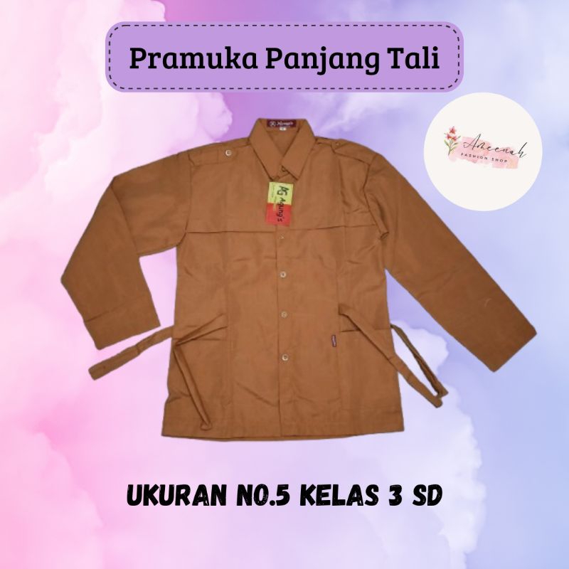 UKURAN NO.5 KELAS 3 SD Baju Pramuka Tali Lengan Panjang/Seragam Pramuka Tali Lengan Panjang/Pramuka 