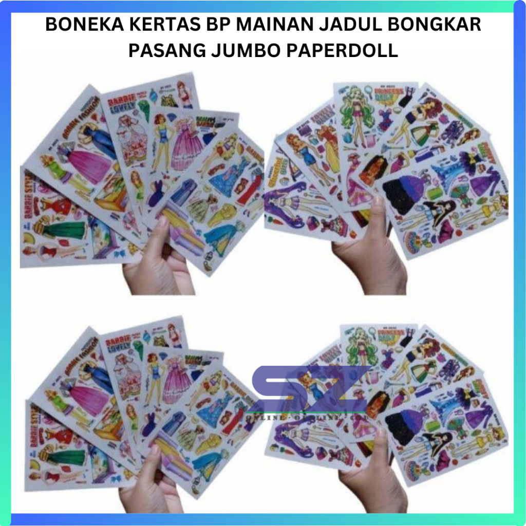 BONEKA KERTAS BP MAINAN JADUL BONGKAR PASANG JUMBO PAPERDOLL PEREMPUAN