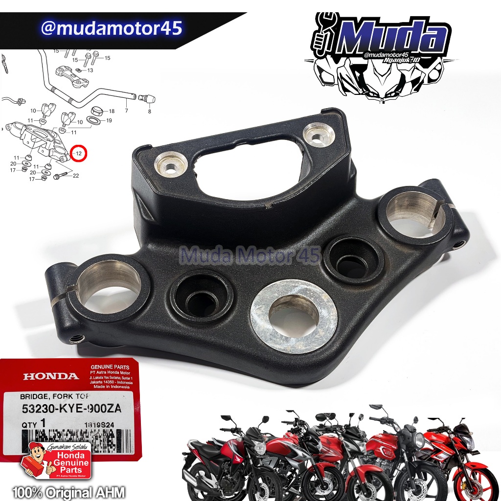 SEGITIGA ATAS OLD CB150R VERZA CB150 MEGAPRO MEGA PRO MONO SHOCK CB 150 150R 53230-KYE-900ZA 53230-K