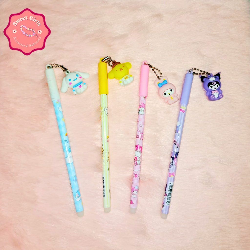 

Aneka Pulpen Pen Gel Fancy Gantungan Sanrio Melody/Kuromi/Cinnamorol/Pompompurin