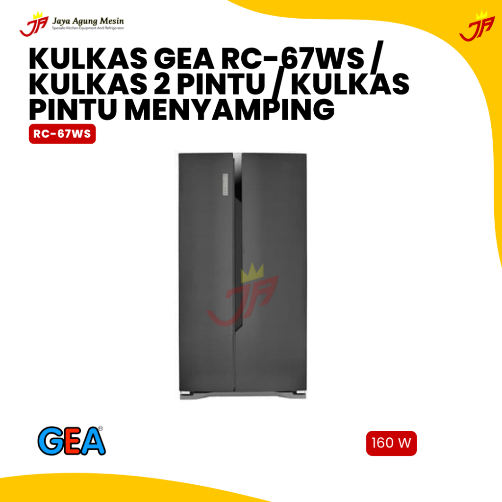 GEA Kulkas Gea RC-67WS / Kulkas 2 Pintu / Kulkas pintu menyamping