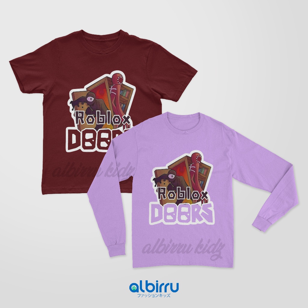 Kaos Roblox Doors Anak Baju Laki Laki Perempuan Lengan Pendek Panjang Bahan Katun 30s