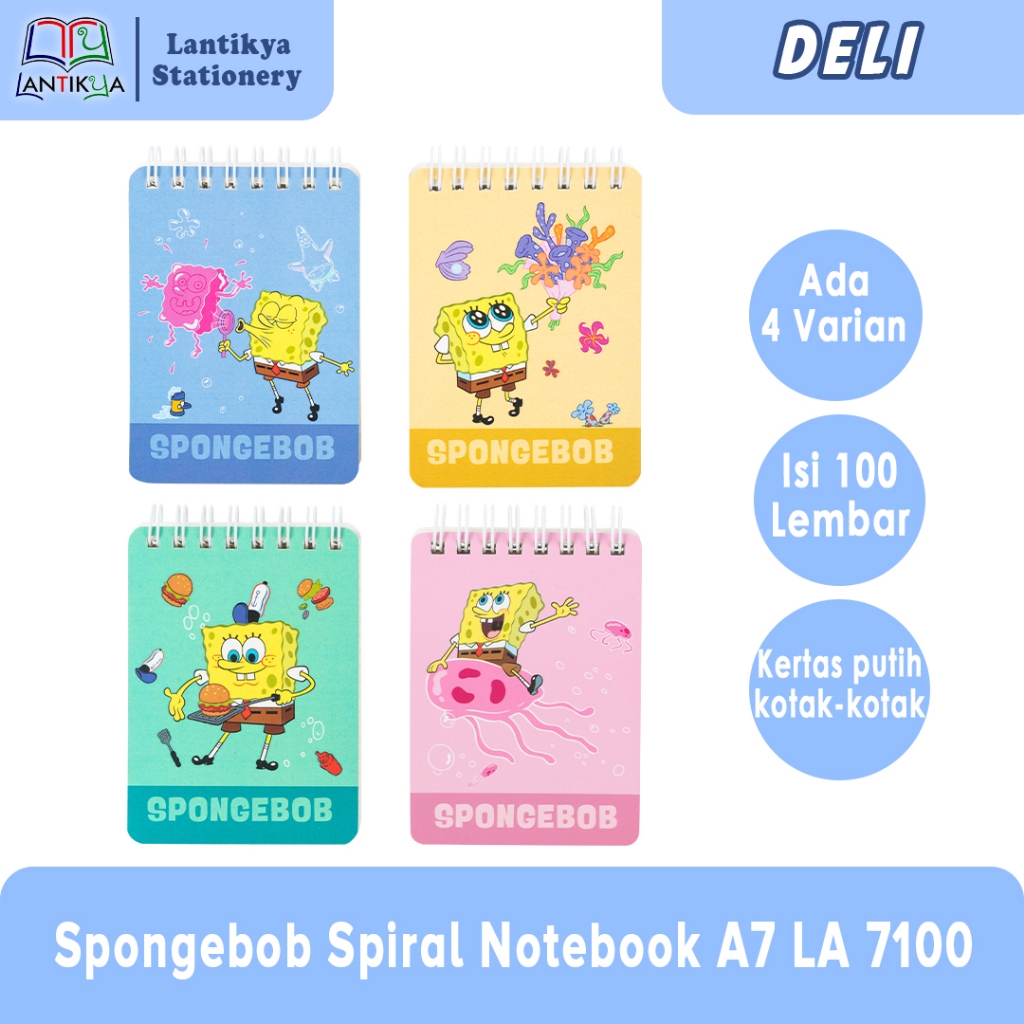 

Deli Spongebob Spiral Notebook A7 / Buku Catatan LA 7100