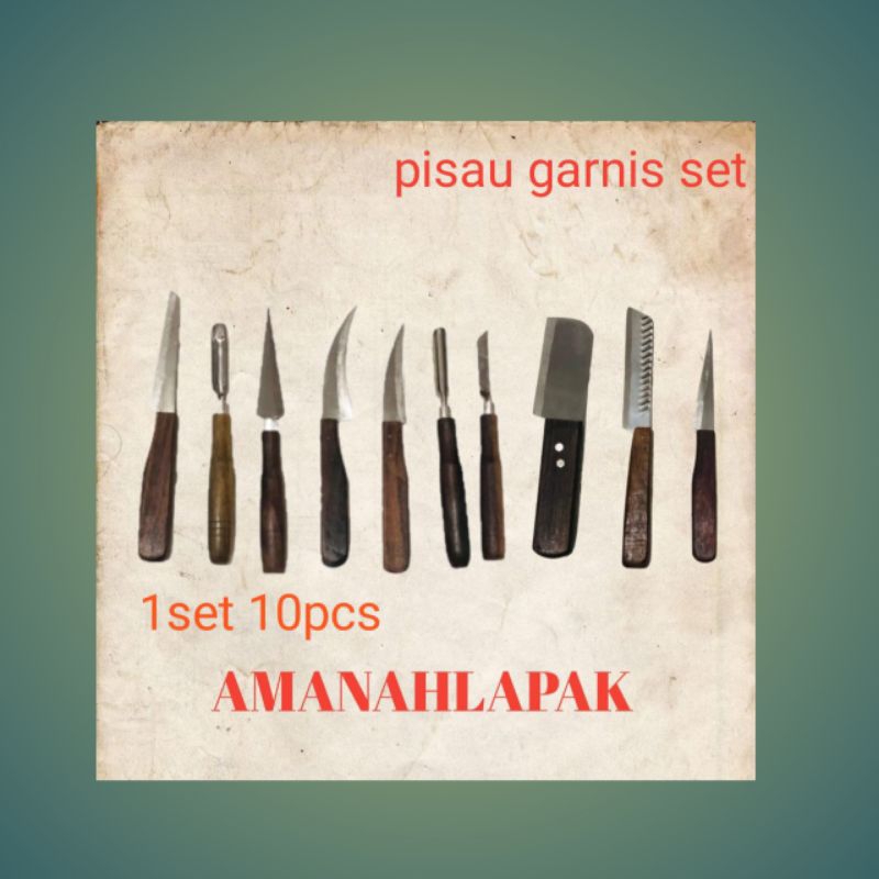 pisau garnis set isi 10/pisau ukir buah/pisau carving