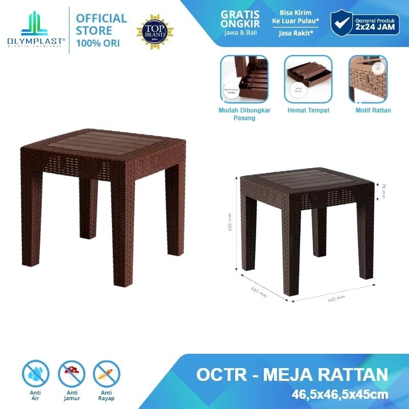 meja plastik oct-r / meja tamu plastik olymplast / meja teras plastik olymplast / furniture Palemban