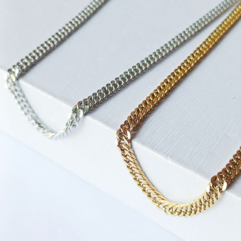 KALUNG TITANIUM GOLD/SILVER PANJANG 60CM