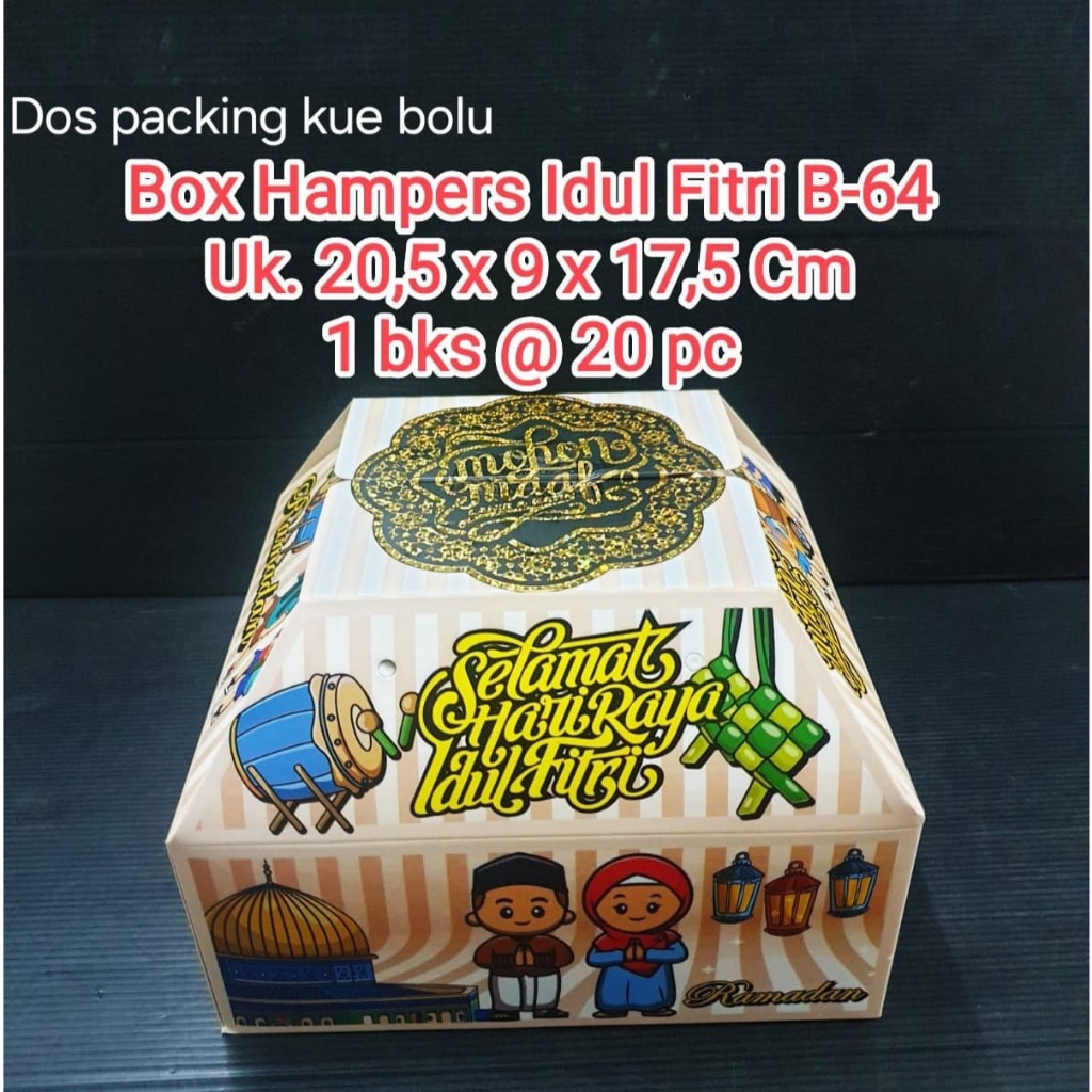 

BOX LEBARAN B64-01/BOX HAMPERS IDUL FITRI/tempat souvenir makanan