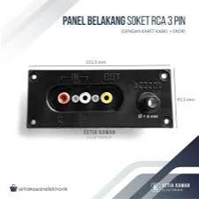 Panel Belakang Soket RCA 3 Pin + Karet Pelindung Kabel + Ekor / Panel Socket RCA 3 Lubang / Terminal