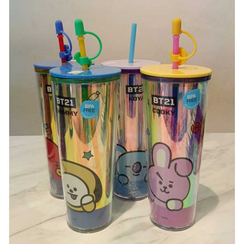 Miniso Botol Minum BT21/Tumbler BT21 with Straw