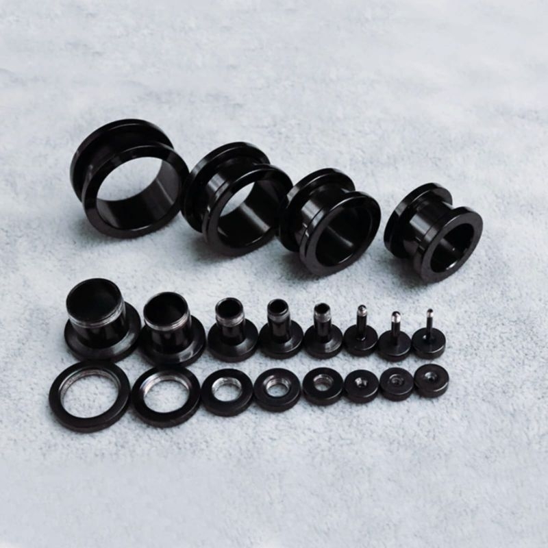 PIERCING TITANIUM HITAM / PIERCING EAR PLUG BLACK TITANIUM / ANTING TELINGA / TINDIK TELINGA / TINDI
