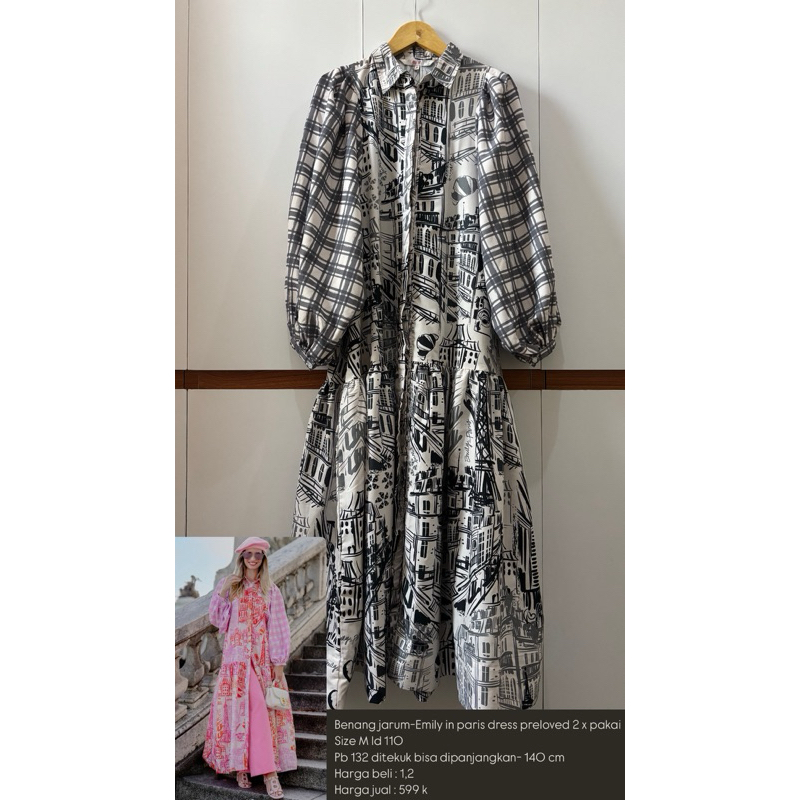 BENANG JARUM emily in paris dress preloved