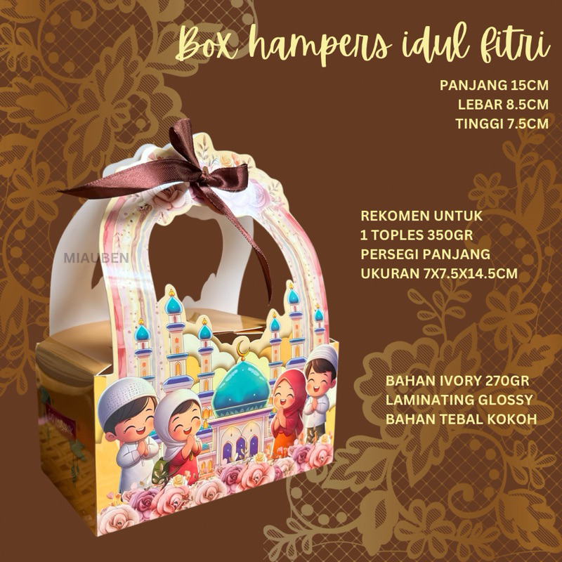 

Box tenteng lebaran kotak kue lebaran 350gr persegi panjang