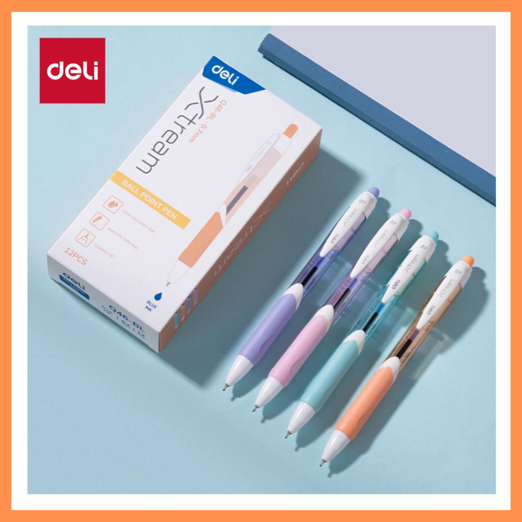 

DELI Pena Bollpoint warna biru 0.7mm Q46-BL ( Pcs )