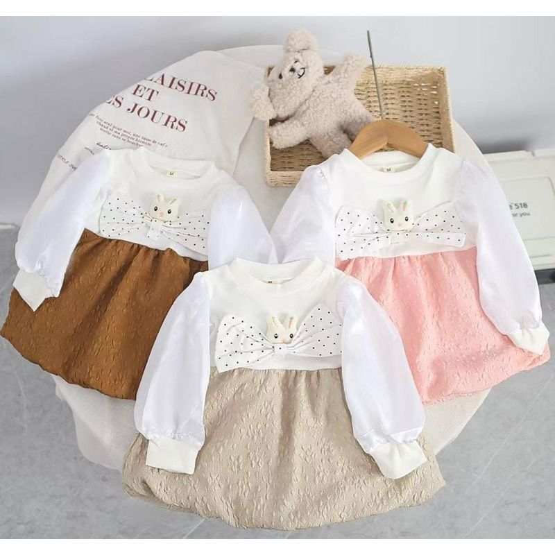 Dres Anak Lengan Panjang model baru/model korea/Dres anak import premium usia 1_4thn/model balon