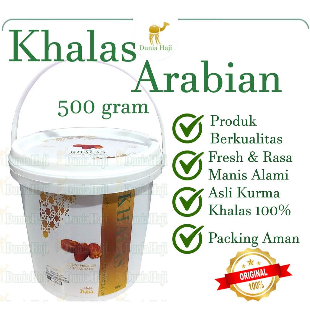 

AFGC Kurma Arabian Khalas Dates Kemasan Ember Manis Legit