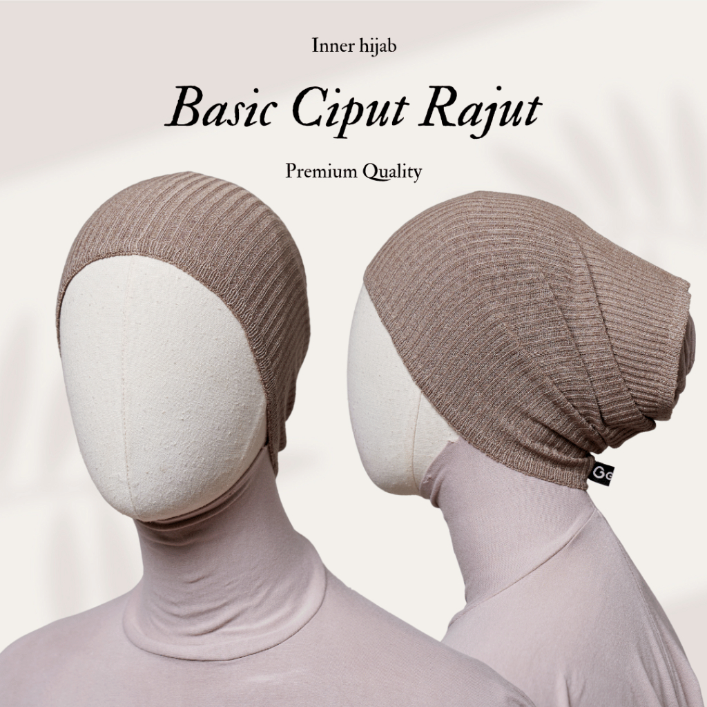 Ciput Rajut Premium polos  tebal dan lebar / jumbo - daleman hjab