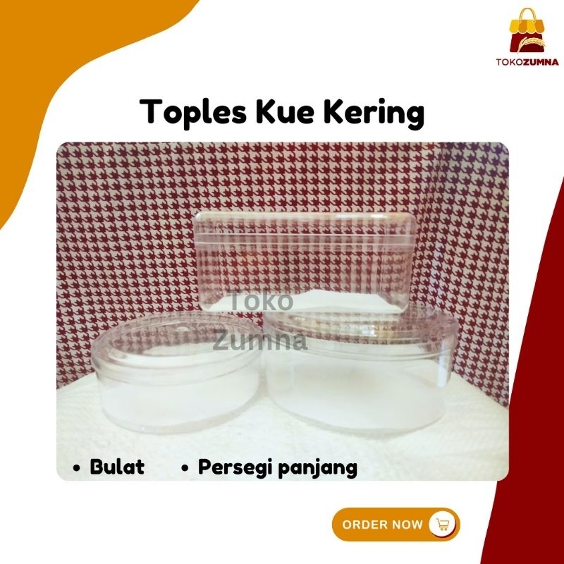 Toples Kue Kering 500 gram / Toples Kue Kering Kotak Bulat / Toples Kue Kering Estetik