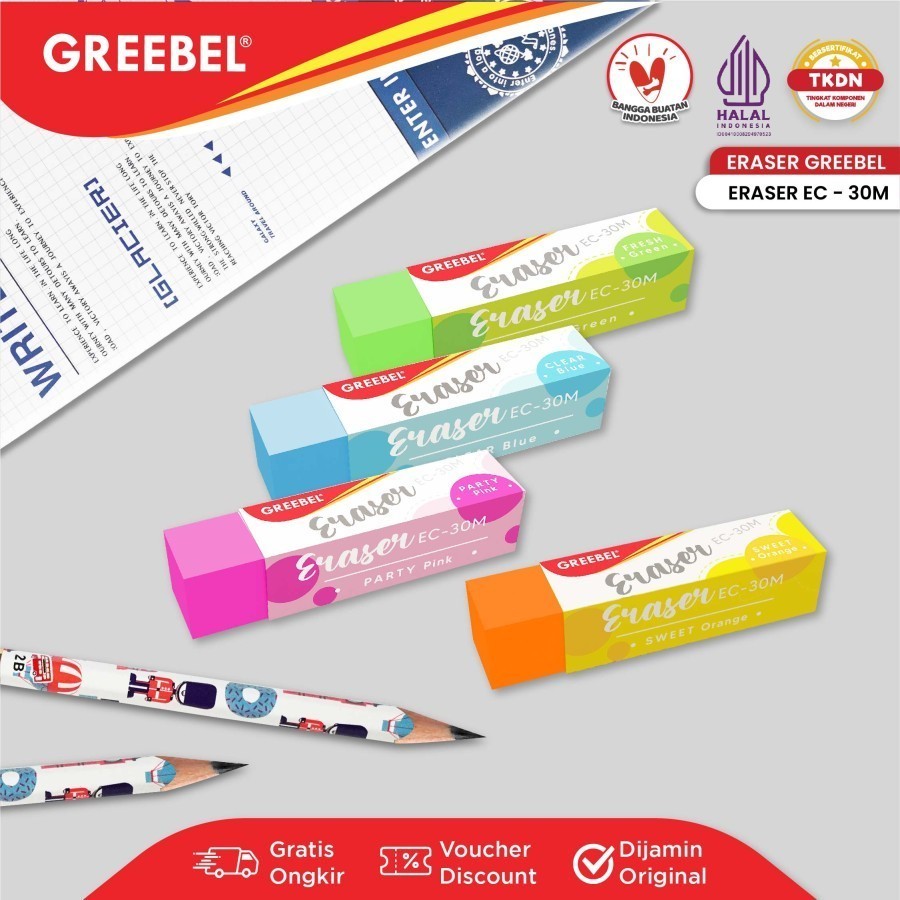 

Penghapus Pencil Greebel EC-30 Color Eraser Hapusan Pensil