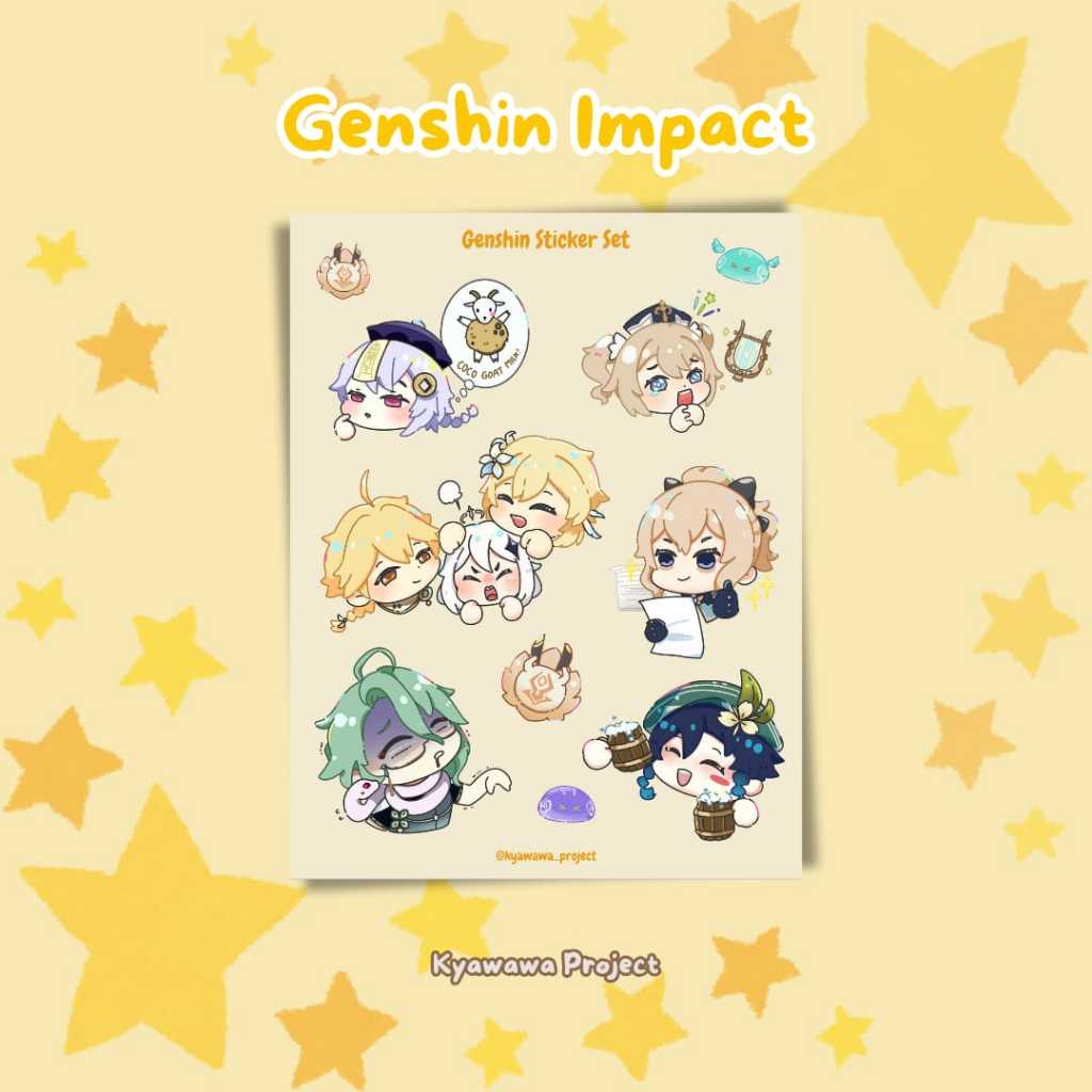 

Sticker Genshin Chibi by KyawawaProject | deco journal handphone laptop diy stiker