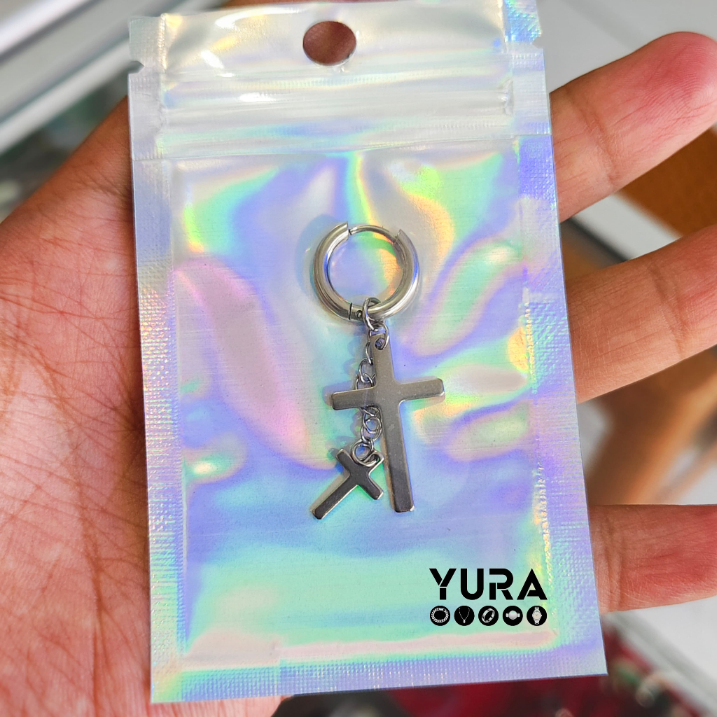 ANTING SALIB ANTING SALIB PRIA ANTING SALIB WANITA ANTING SALIB TITANIUM ANTI KARAT DAN LUNTUR ANTIN