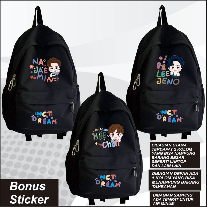 Tas Sekolah Ransel Nct Dream Haechan Lee Jeno Na Jae Min Chenle Park Ji Sung Mark Lee Renjun