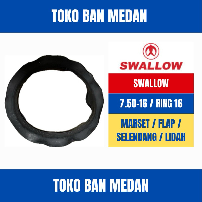 FLAP SWALLOW RING 16 MARSET / SELENDANG / BAN PERUT / BAN LIDAH TRUK 7.50 750-16