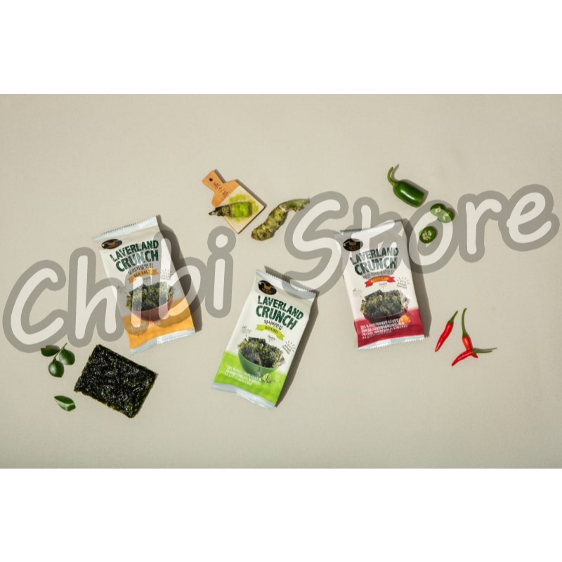 

[ECER/SATUAN] 1BKS 4.5gram Laverland Crunch Korean Crispy Seaweed Nori Rumput Laut Dengan Rasa Cheese Haba Nero Hot Spicy Sea Salt Wasabi isi 4,5g x 9pack - Snack Cemilan Korea - Laverland Minions