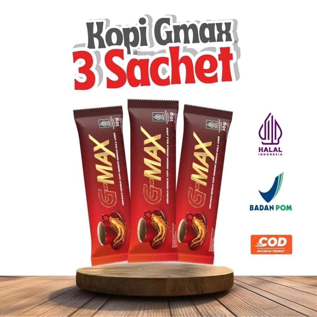 

KOPI STAMINA PRIA G-MAX 3 SACHET ASLI KOPI GINSENG KUAT TAHAN LAMA KOPI GMAX (100% AMAN BPOM & HALAL MUI )