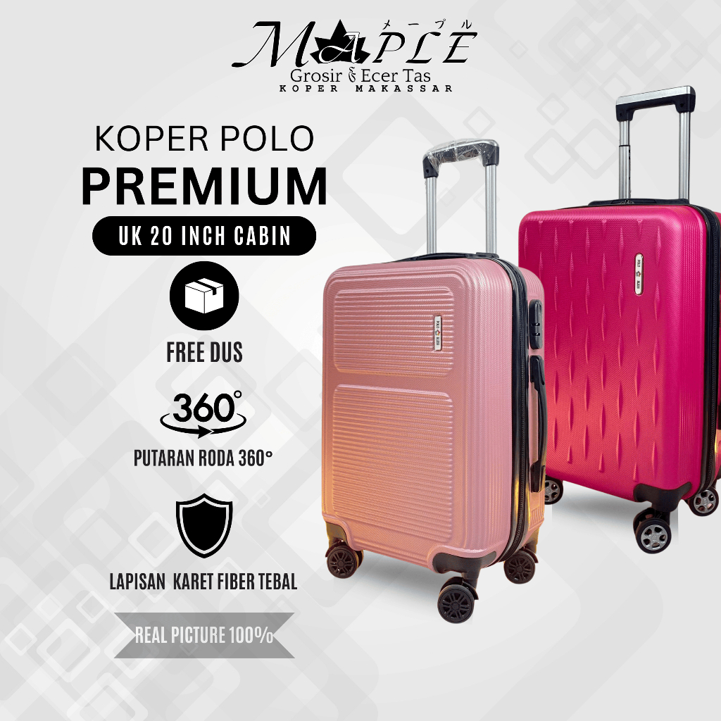 [PENGIRIMAN LUAR MAKASSAR] MAPLE KOPER UK 20 INCH CABIN KOPER POLO PREMIUM SIZE CABIN KOPER FIBER AN