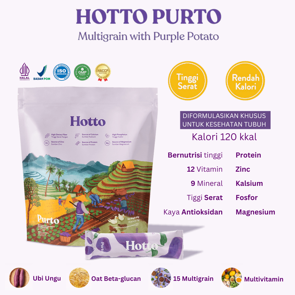 

Hotto Purto Original - 5 Sachet | Diet Sehat | Rendah Kalori | Kaya Nutrisi